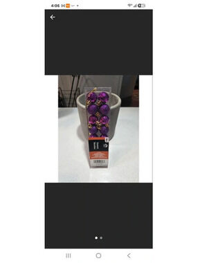 Holiday Time Purple Mini Christmas Baubles Set